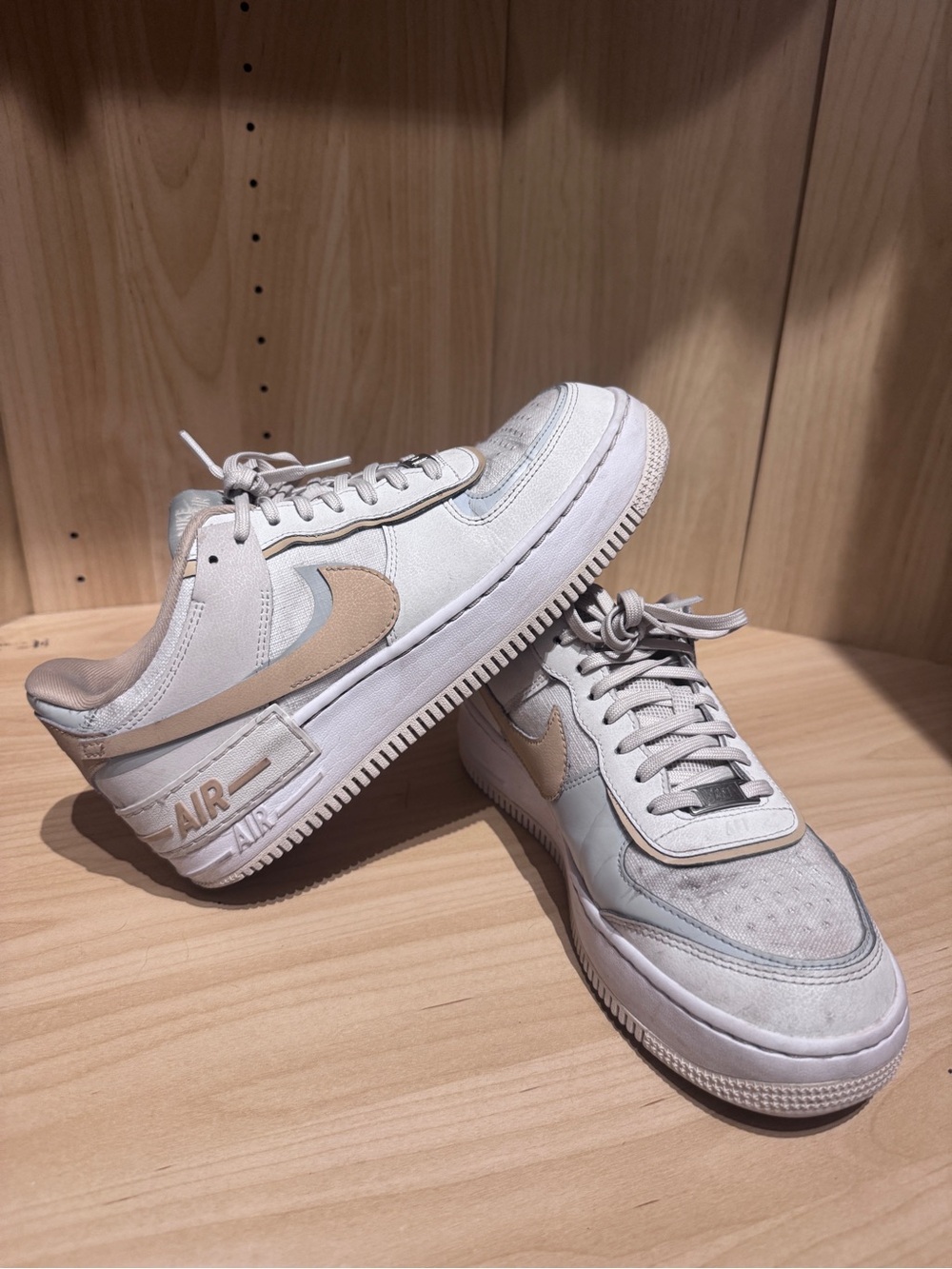 Nike Air Force One Sneakers - White & Beige